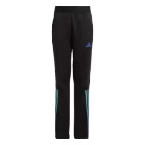 Image of adidas Train Icons AEROREADY 3-Stripes Knit Joggers Kids - Black / Lucid Blue / Preloved