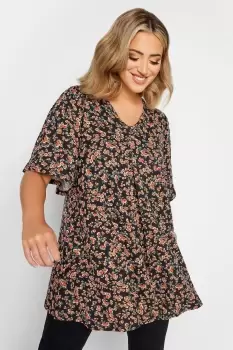 Image of Print Pleated Swing Top