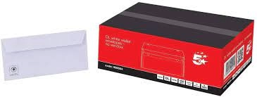 Image of 5 Star DL Peel and Seal Wallet Envelopes 100gsm White Box of 500 Envelopes