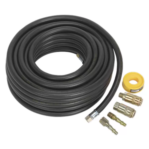 Image of Genuine SEALEY AHK01 Air Hose Kit 15mtr x Ø8mm with Connectors