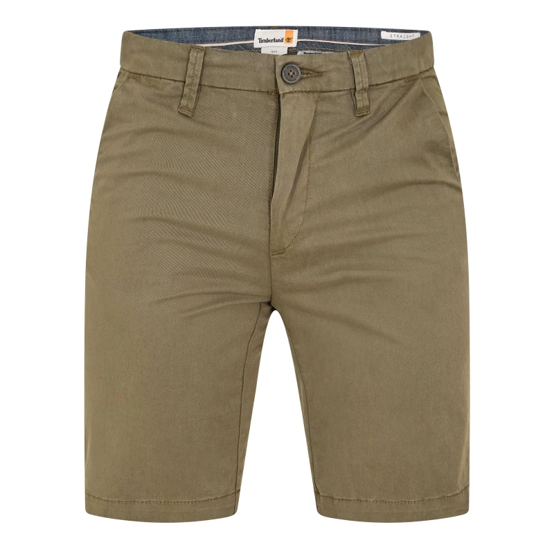 Image of Timberland Mens Twill Chino Shorts Leaf Green male 29