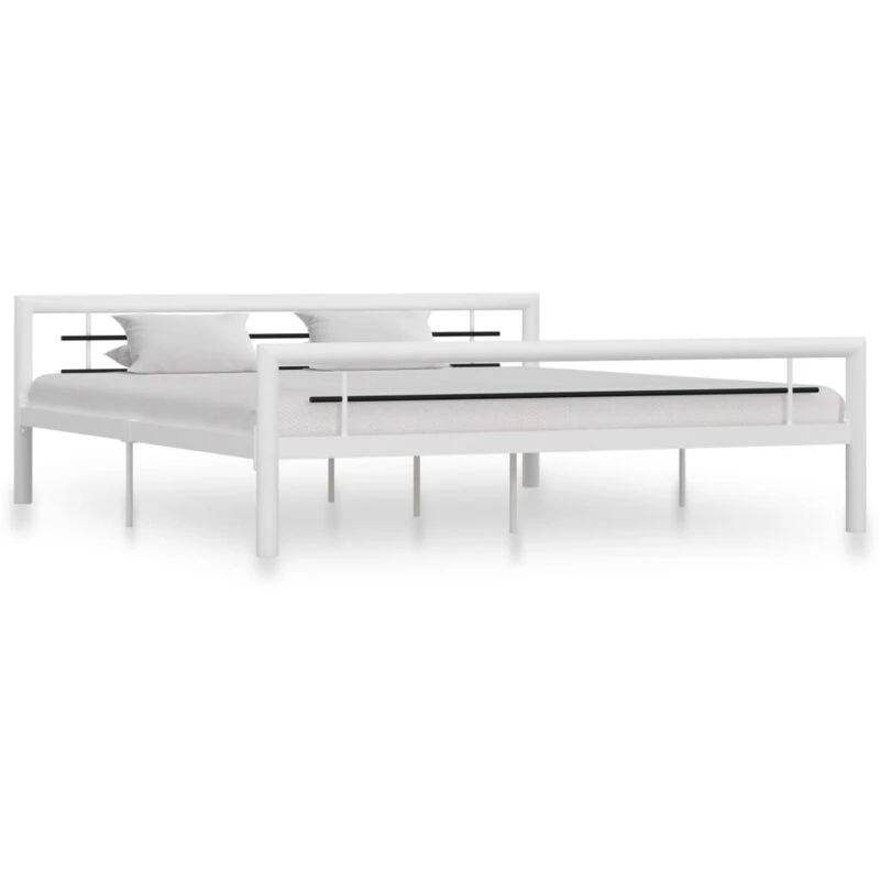 Image of VIDAXL Bed Frame without Mattress White and Black Metal 180x200cm Super King Vidaxl 284549