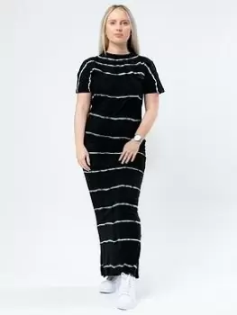 Image of Hype Tie Dye Stripe Maxi Tee Dress - Mono, Mono, Size 8, Women
