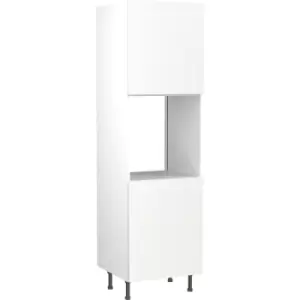 Image of Kitchen Kit Flatpack Slab Kitchen Cabinet Tall Single Oven Unit Ultra Matt 600mm in White MFC
