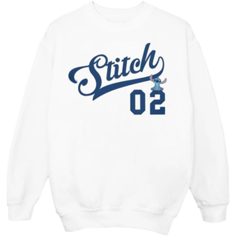 Image of Disney Lilo And Stitch Athletic Sweatshirt White female
