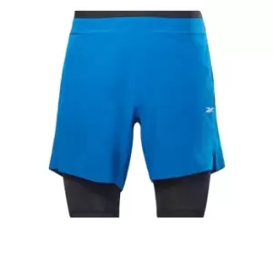 Image of Reebok Two-in-One Strength Shorts Mens - Vector Blue