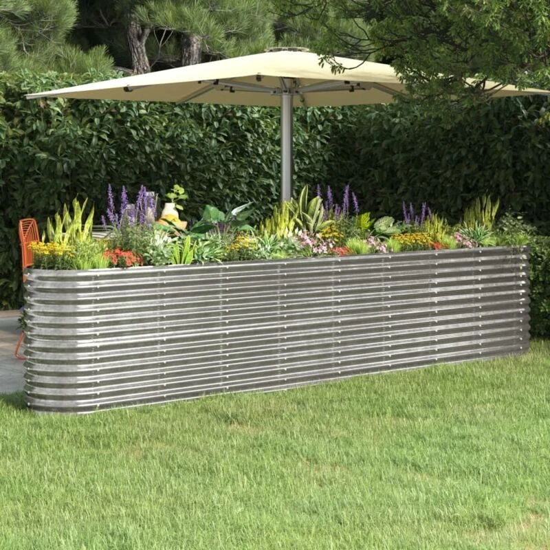Image of VIDAXL Garden Raised Bed Galvanised Steel 332x40x68cm Silver vidaXL 8720286856154