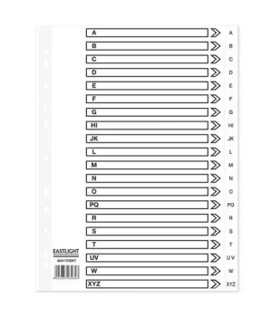 Image of ValueX Index A-Z A4 PP White