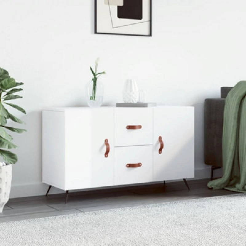 Image of VIDAXL Sideboard High Gloss White 100x36x60cm Engineered Wood Vidaxl 828142