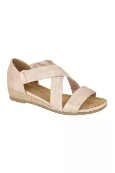Image of Oliva Heel In Stretchy Crossover Bar Sandals