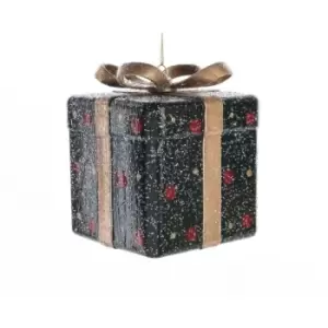 Image of Kaemingk Square Present With Hanger (9 x 8.5 x 11cm) (Black/Red) - Black/Red