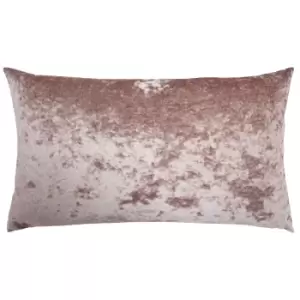 Image of Verona Crushed Velvet Rectangular Cushion Blush