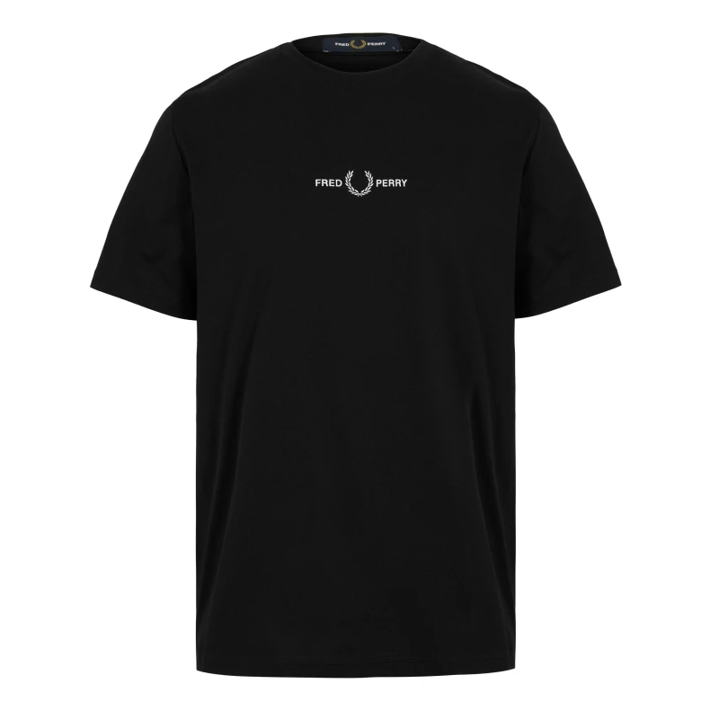 Image of Fred Perry Embroidered Logo T Shirt Black 102 male M