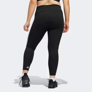 Image of adidas Optime TrainIcons 3-Stripes 7/8 Tights (Plus Size) - Black / White
