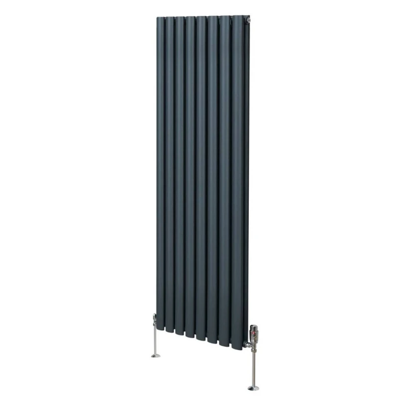 Image of MONSTER-SHOP Oval Column Radiator 1600mm x 480mm & trv Chrome Valves Modern 5055986194361