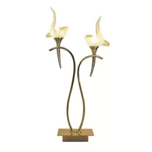 Image of Viena Table Lamp 2 Light G9, Antique Brass