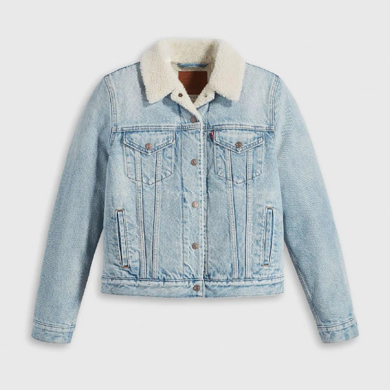 Image of Levis Womens Original Trucker Sherpa Jacket The Other Way female 12 (M)