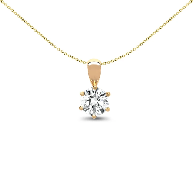 Image of Jewelco London 18ct Gold 0.5ct Diamond Solitaire Charm Pendant - 18P001-050 Gold