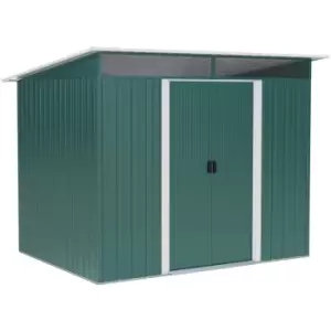 Image of Garden Shed Outdoor Storage Tool Organizer w/ Double Sliding Door 9 x 6ft - Green - Outsunny