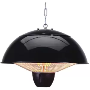 Image of Patio Heater 1500 Watt Outdoor Ceiling Pendant Garden Fitting - Black - Litecraft