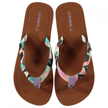 Image of ONeill Woven Flip Flops Ladies - White AOP