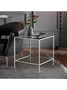 Image of Hometown Interiors Bourke Glass Top Side Table - Silver