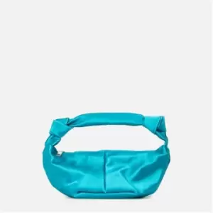 Image of Missguided Knot Detail Satin Bag - Blue