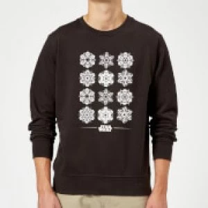 Image of Star Wars Snowflake Christmas Sweatshirt - Black