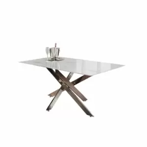 Image of Native Home & Lifestyle Silver Plated Marble Glass Dining Table