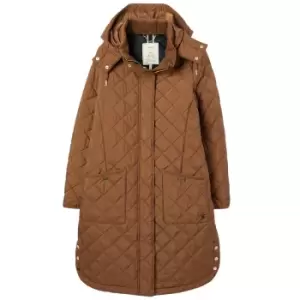 Image of Joules Womens Chatham Longline Quilted Coat Rust 18