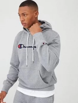 Image of Champion Logo Overhead Hoodie - Grey Marl