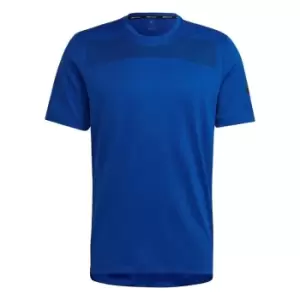 Image of adidas Workout Front Rack Impact Print T-Shirt Mens - Blue