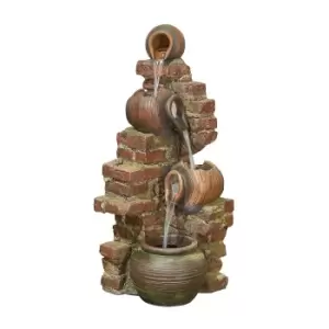 Image of Stylish Fountain Flowing Jugs Water Feature with LEDs