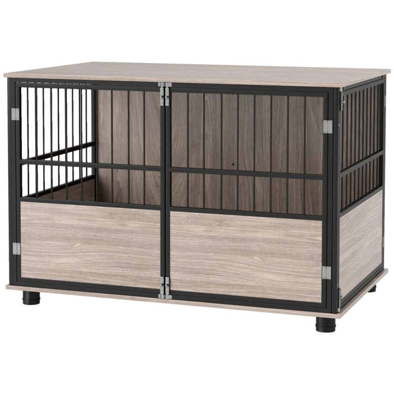 Image of PawHut Pawhut - Dog Crate Furniture Dog Cage End Table Indoor w/ Doors, Cushion l 5056725562427