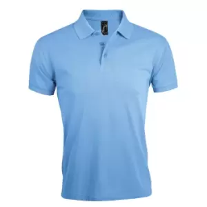 Image of SOLs Mens Prime Pique Plain Short Sleeve Polo Shirt (S) (Sky Blue)
