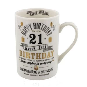 Image of Signography Silver & Gold 21st Birthday Mug