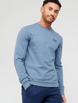 Image of EA7 Emporio Armani Core ID Logo Sweatshirt - China Blue, China Blue, Size S, Men