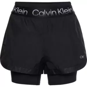 Image of Calvin Klein Performance 2-In-1 Gym Shorts - Black