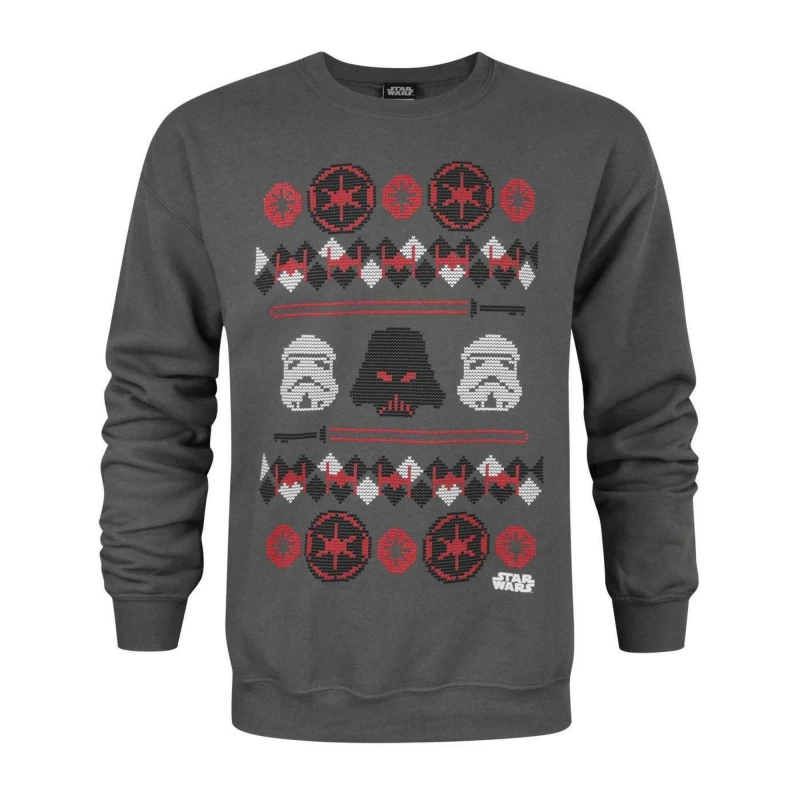 Image of Star Wars Christmas Jumper Grey male