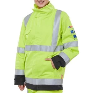 Image of Click Arc High Vis Two Tone Woven Jacket Small Saturn YellowNavy Ref