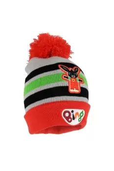 Image of Striped Pom Pom Beanie