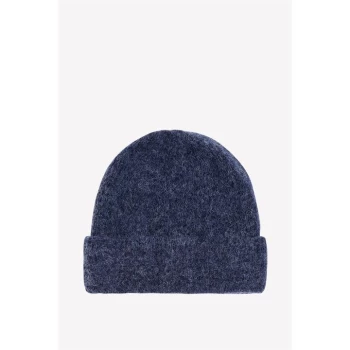 Image of Jack Wills Cressie Mohair Rolled Hem Hat - Navy