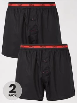 Image of Hugo Boss 2 Pack Woven Boxers Black Size S Men