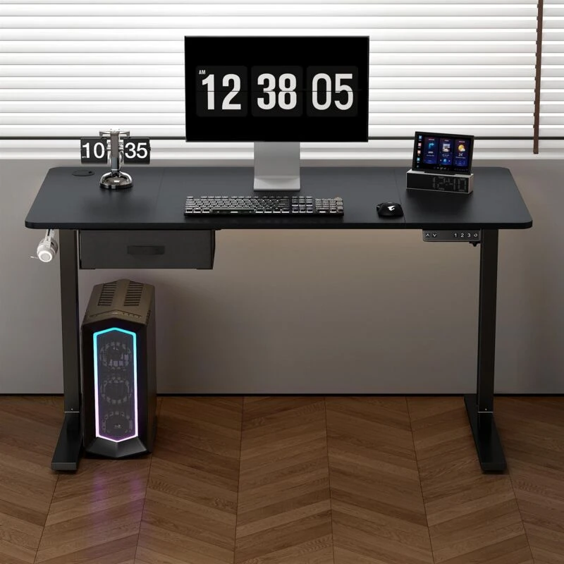 Image of MCC DIRECT Mcc Direct - Height Adjustable Electric Standing Desk w/ usb A-Charging Port and Desk Drawer easton Black 120 ED1104