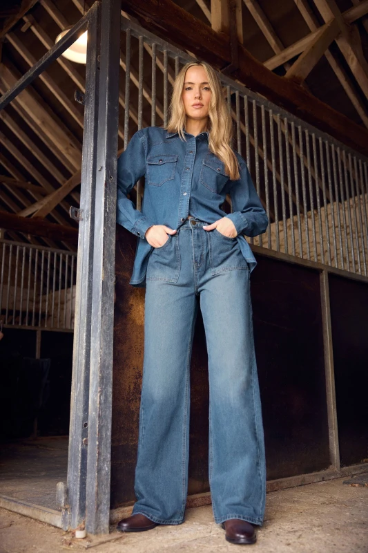 Image of Long Tall Sally Womens Tall High Waisted Jeans in Blue Size: 16XL Blue Female 16XL