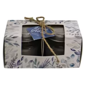 Image of Set Of 2 Olive Grove Fragranced Candles in Jars With Lids Gift Boxed