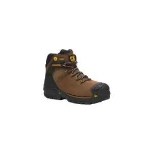 Image of Caterpillar Mens Excavator Grain Leather Safety Boots (8 UK) (Brown)