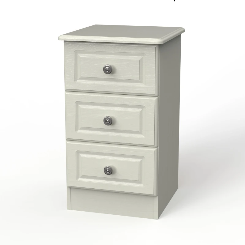 Image of Welcome Furniture Ready Assembled Pembroke 3 Drawer Bedside Cabinet In Kashmir Ash, Brown PEM001K