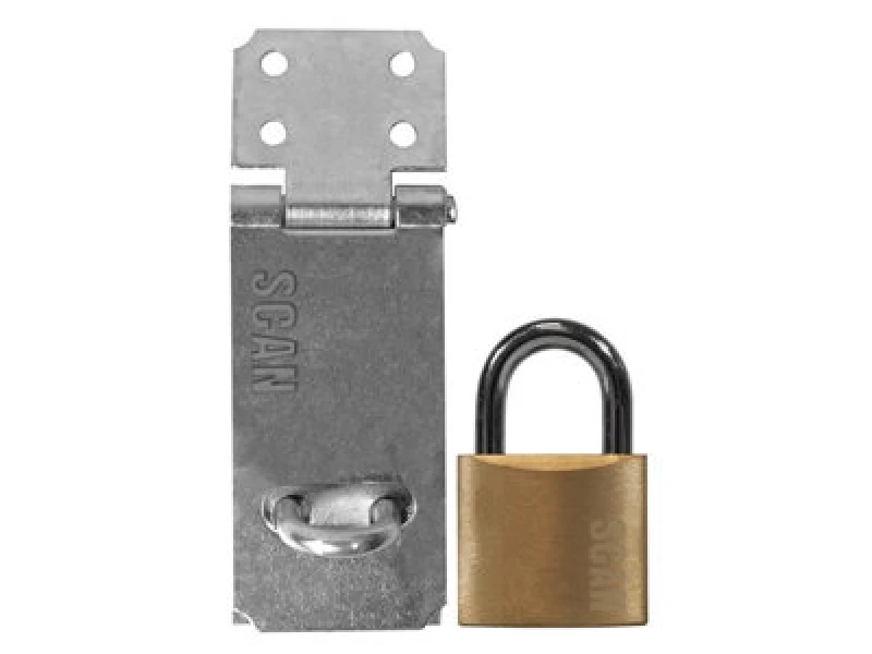Image of SCAN Scan - YS-0003-89 Hasp and Staple 89mm + 40mm Padlock SCAPHSGP89 YS-0003-89