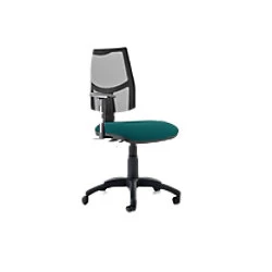 Image of Dynamic Tilt & Lock Task Operator Chair Height Adjustable Arms Eclipse Plus II Black Back, Maringa Teal Seat Without Headrest Medium Back